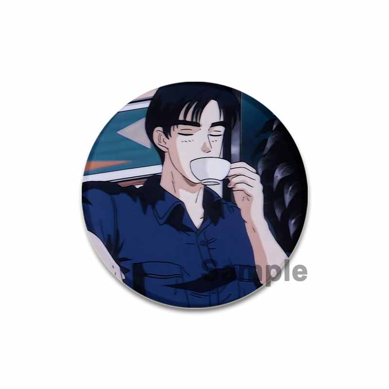 32/44/58MM Initial D Anime Enamel Pins for Clothes Bag Decor Round Cartoon Brooches On Backpack Racing Badge Jewelry Gift Accessory
