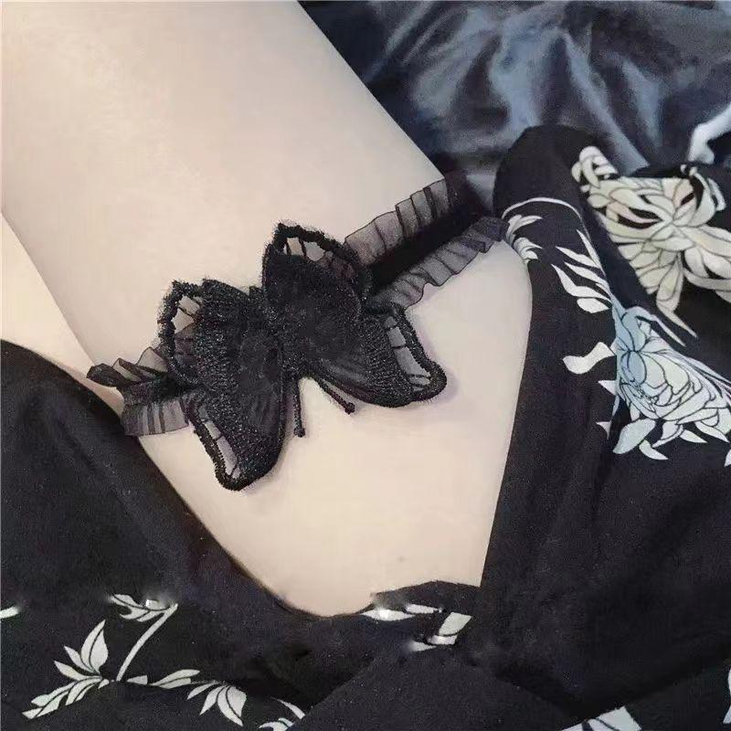 Цепочка на бедро с кисточками в виде бабочки, регулируемая длина, кружевная цепочка на ногу с бахромой, украшения для тела для женщин и девочек