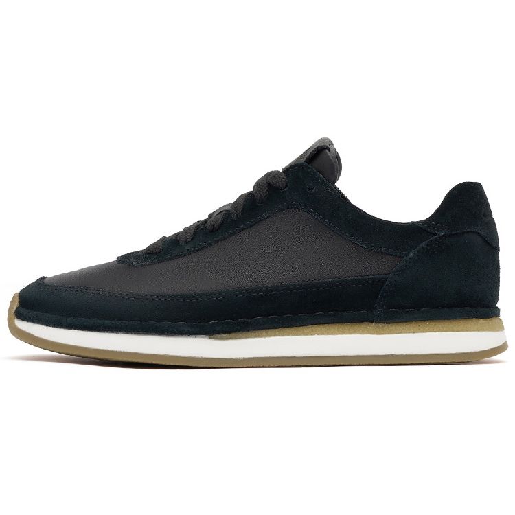 Clarks Модные ретро спортивные повседневные кроссовки на шнуровке с круглым носком для женщин Черный 261635584