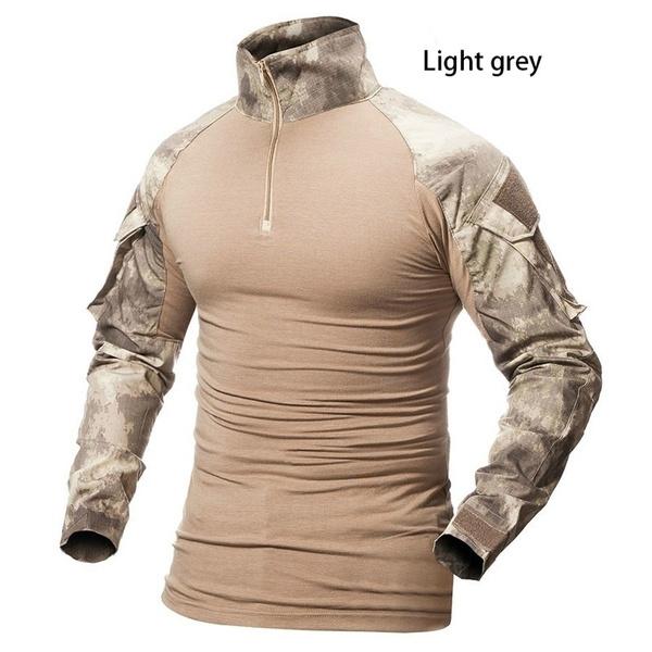 Мужская тактическая рубашка, уличные износостойкие камуфляжные футболки, мужские рубашки в стиле милитари с длинными рукавами, топы для кемпинга и пешего туризма, армейские армейские рубашки