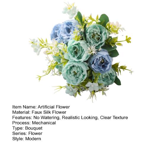 Привлекательный искусственный букет с зелеными листьями, простой в уходе макет сцены