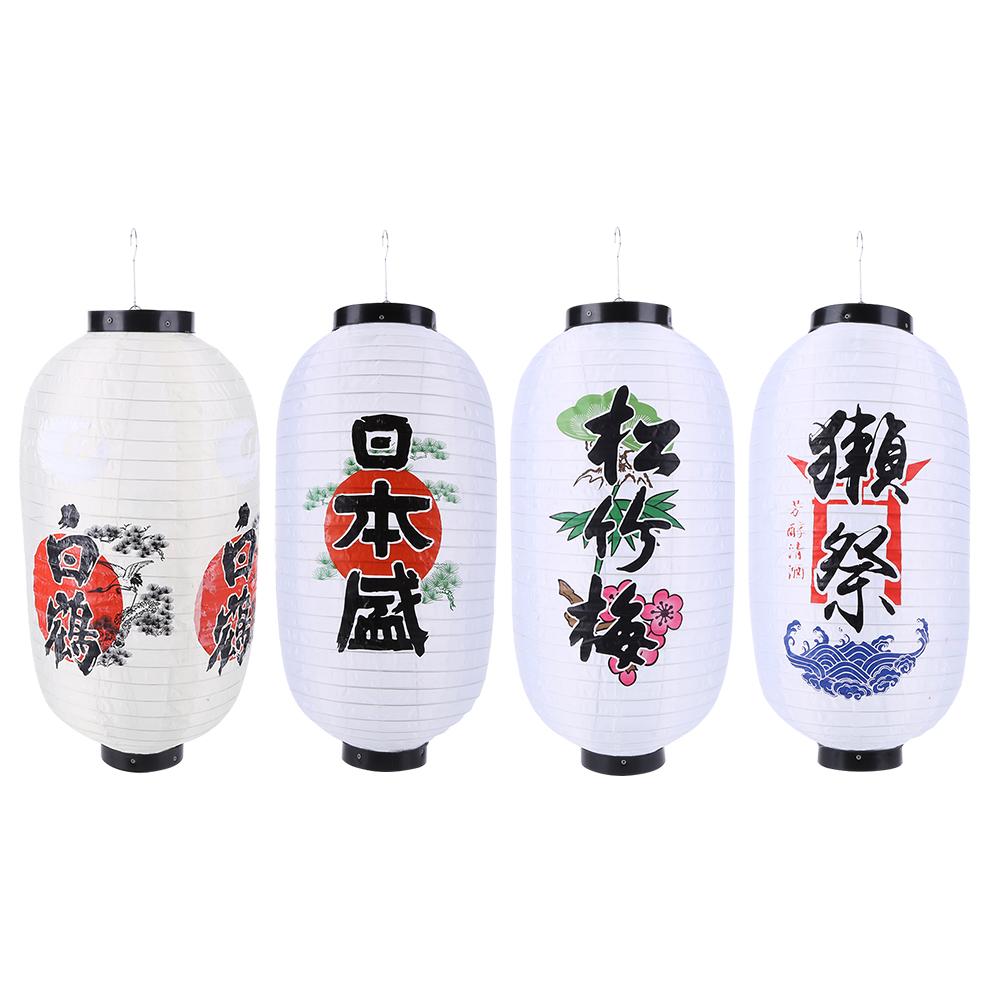 Creative Hanging Lanterns Waterproof Cloth Restaurant Decor Ornament with Metal Hook Hanging Paper Lantern Pub House Decor