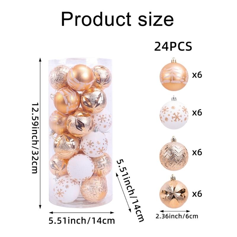 24 шт. элегантные рождественские декоративные сферы стильные расписанные вручную рождественские украшения для рождественской вечеринки
