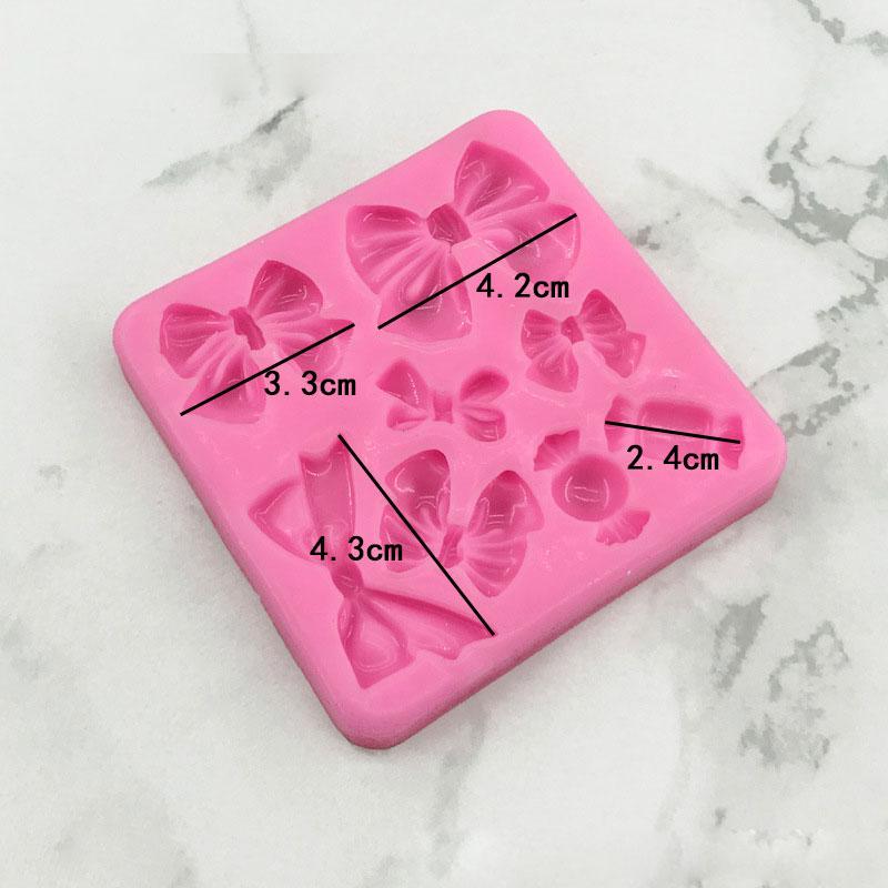 Cute Cartoon Bow Knot Resin Art Molds Silicone Fondant Mould Cake Decoration Tools Pastry Kitchen Baking Accessories Set
