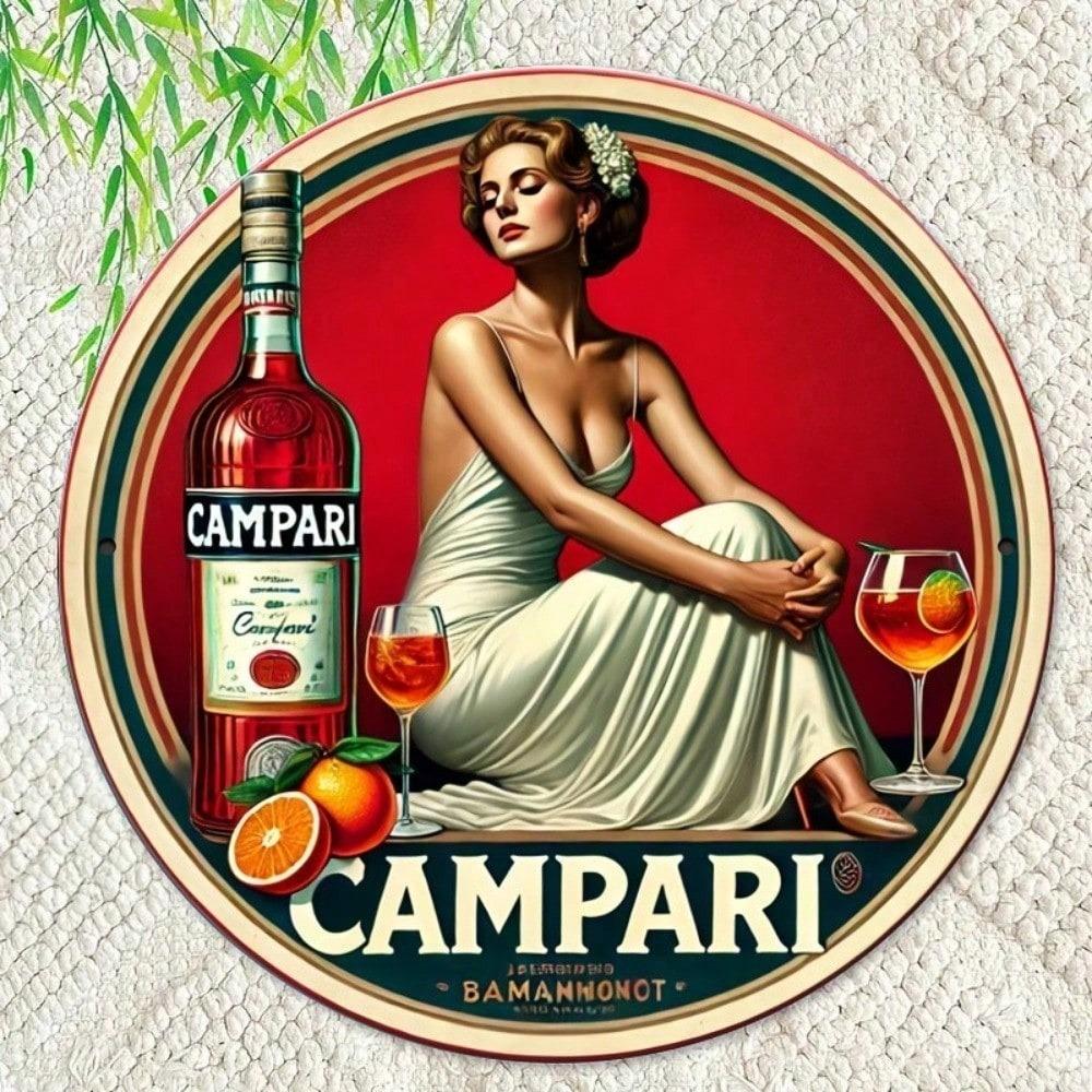 Винтажная металлическая жестяная вывеска Campari Ретро настенный декор для домашнего бара мужской берлоги