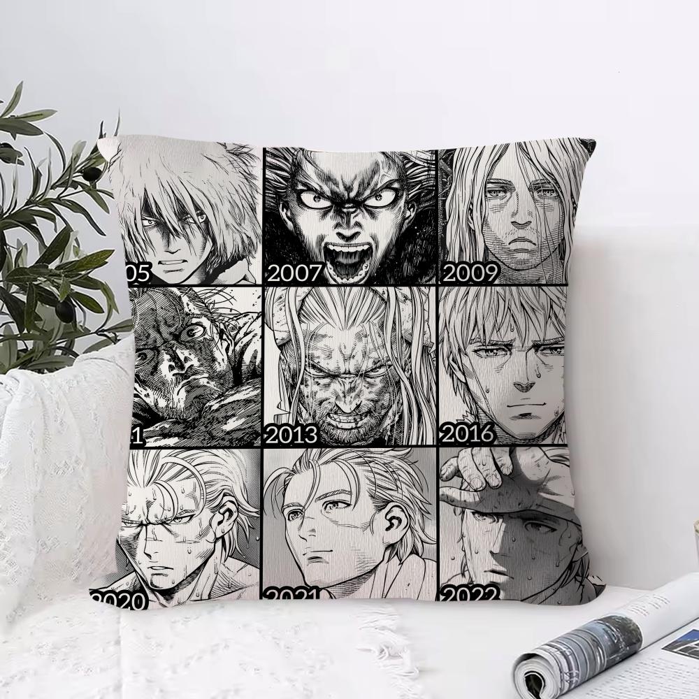 Vinland Saga Cushion Cover 1 Piece Short Plush Pillowcase, Soft And Washable, Mostly Used For Sofa, Car