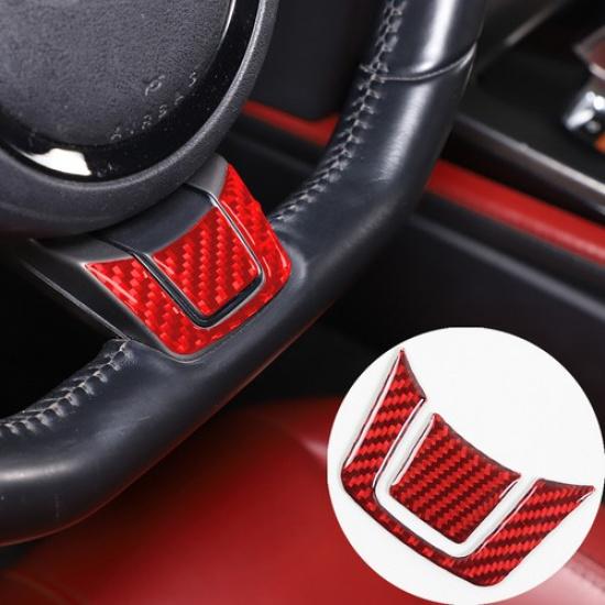 For Jaguar F-TYPE 2013-22 Steering Wheel Bottom Panel Trim Red Carbon Fiber