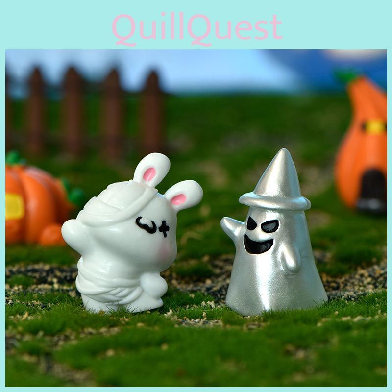 Смоляные миниатюры на Хэллоуин для DIY аксессуаров для хрустального шара, очаровательный прозрачный декор в виде привидения и тыквы