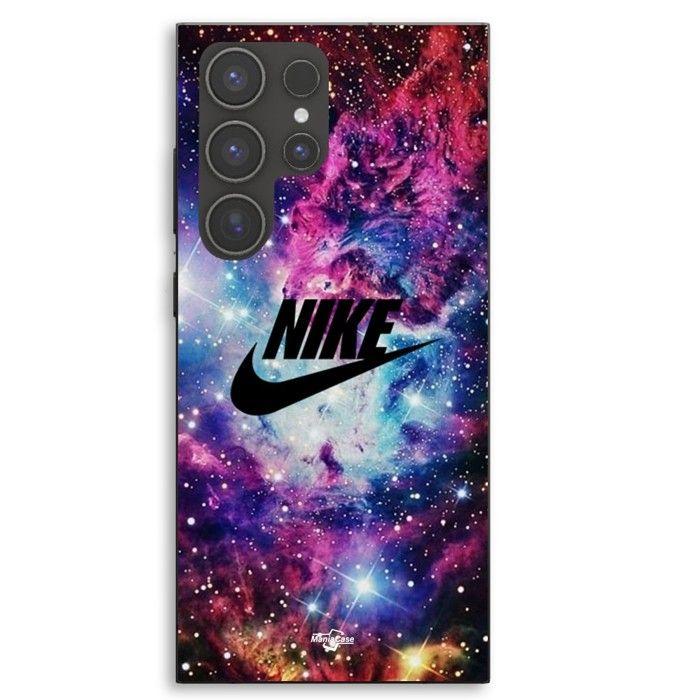 Coque Pour Samsung Galaxy S23 Ultra Nike logo noir stylé Rose Vif Violet Bleu Maniacase
