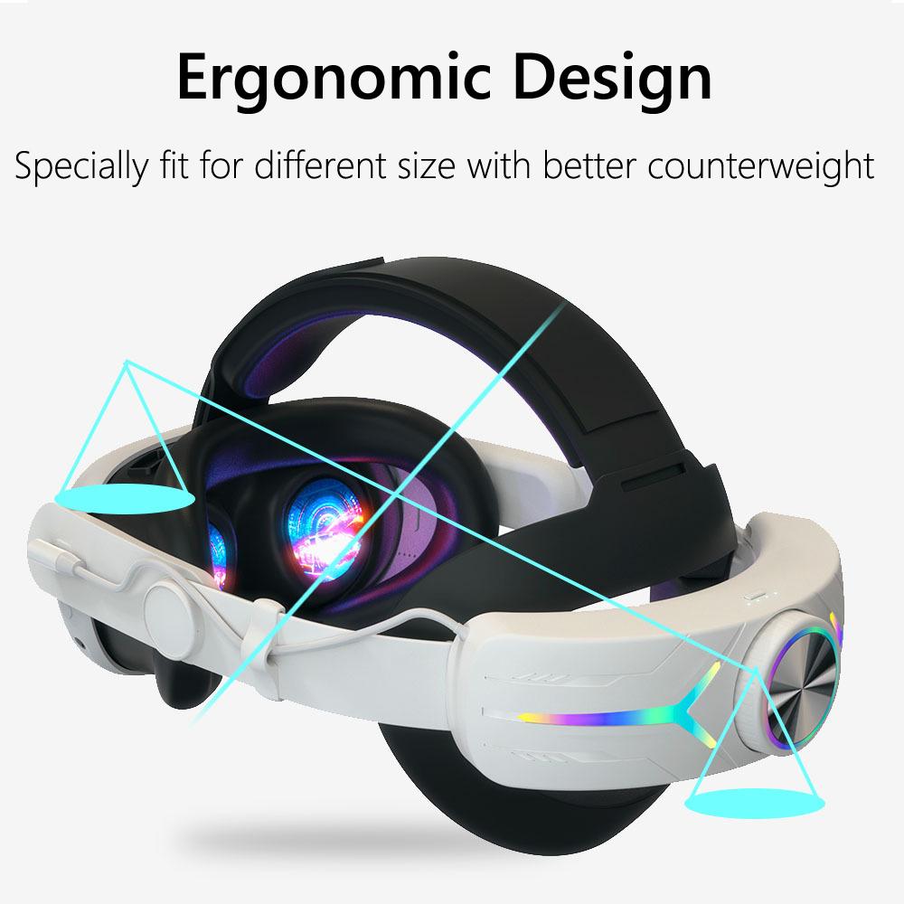 Аккумулятор 8000 мАч для Meta Oculus Quest 3 S 3s Head Strap Зарядка Гарнитура VR RGB Аксессуары Elite Headstrap