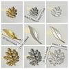 Exquisite Corsage Ornament Maple Leaf Brooch Vintage French Style Long Leaf Pin Gold Chest Flower Metal Glossy Brooch Gift