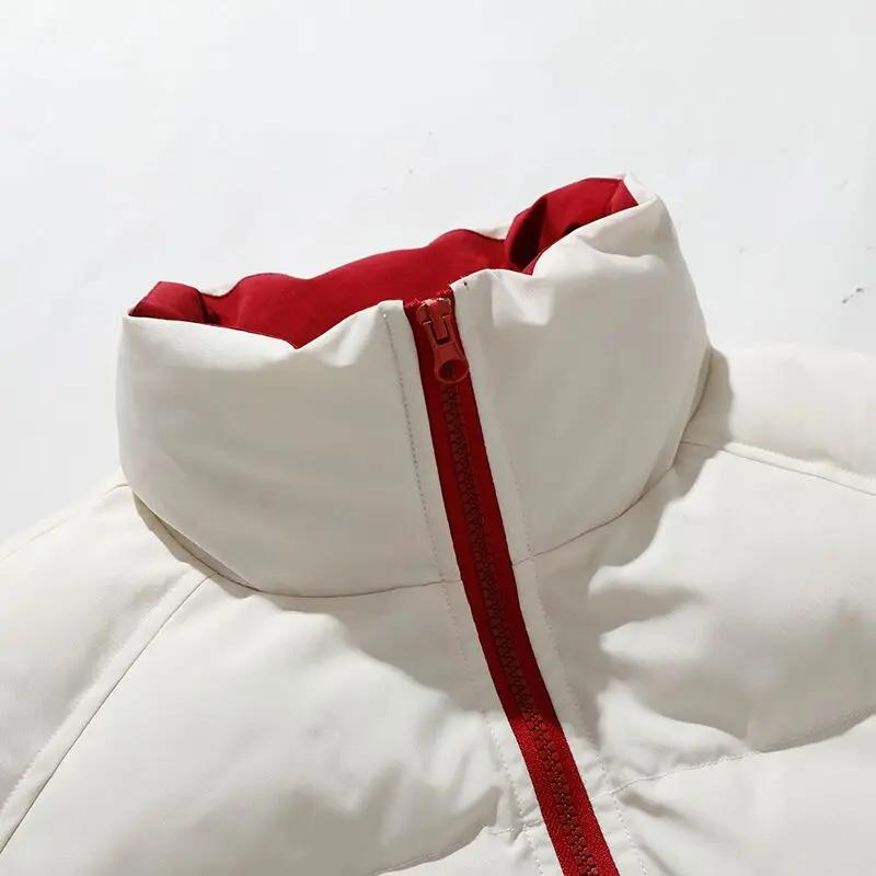 Winter Men Padded Coat Male Casual Loose Jacket Hong Kong Style Couple's Thick Parkas Man Stand Collar Windproof Outerwear