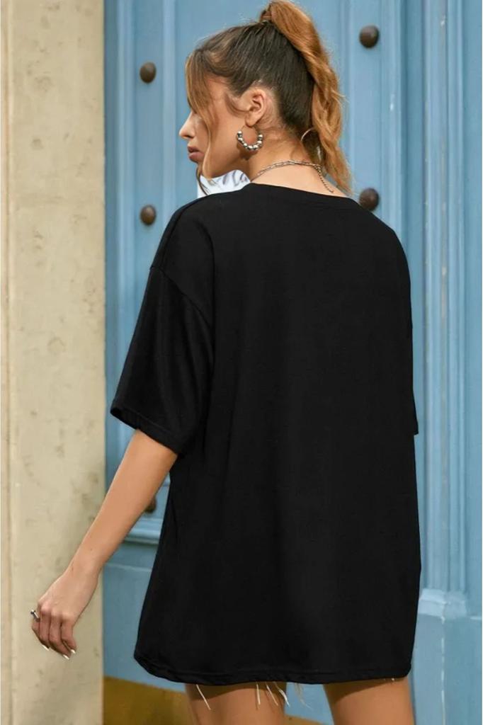 Женская стильная футболка большого размера, унисекс, хлопковая черная футболка с круглым вырезом и принтом бабочки, футболка большого размера