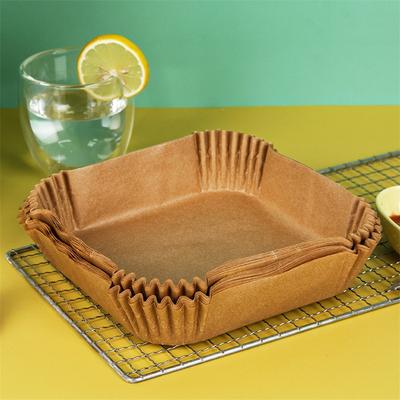50 шт. Квадратные одноразовые бумажные вкладыши для аэрофритюрницы, пищевые, бумага для выпечки, подкладка, масляный бумажный поддон, кухонные аксессуары для выпечки KTY