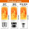 E27 E14 B22 LED Flame Bulb 9W Four Modes Flame Bulb Flashing LED Dynamic Flame Effect Light AC8V-265V 78SMD 2835 Light Bulb
