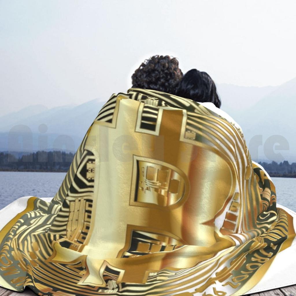 Плед Bitcoin Супер Мягкий Теплый Легкий Тонкий Деньги Биткоин Цифровые Деньги Подарки Торговля Биржа Фондовая Биржа