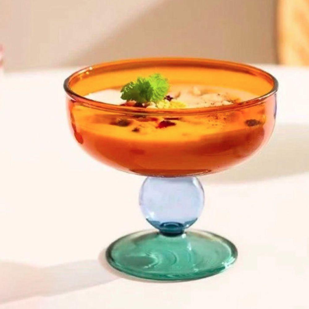 High Feet Glass Ice Cream Bowl 270 ML Dessert Cup Exquisite Fruit Salad Bowl  Cafe