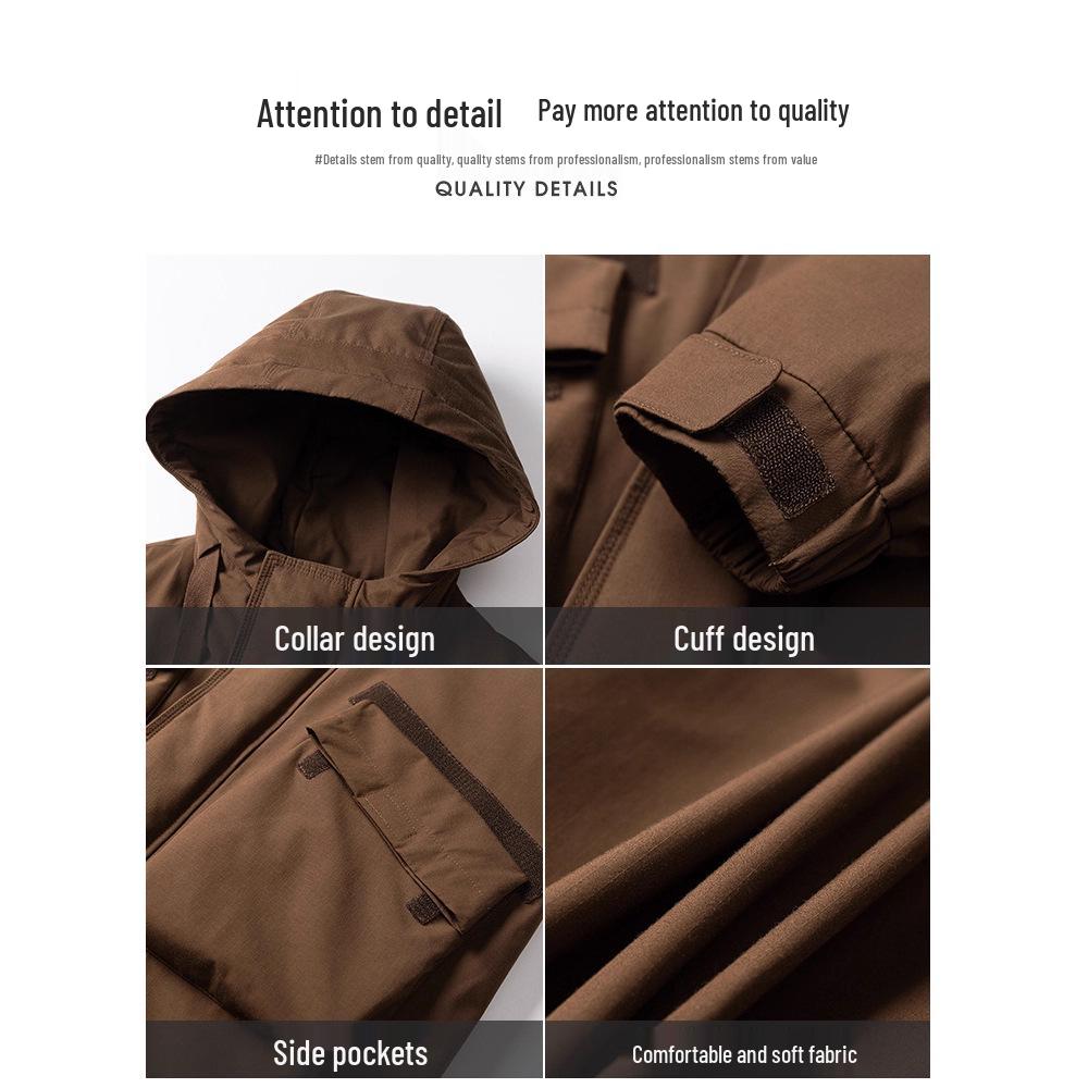 Мужская зимняя пуховая куртка средней длины с подкладкой из кроличьего меха 2025