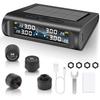 Stynxro TPMS Монитор давления в шинах, Датчик давления в шинах для автомобилей, Солнечная/USB зарядка, 6 сигналов тревоги, Мониторинг в реальном времени, Цифровой дисплей, Водонепроницаемость IP67