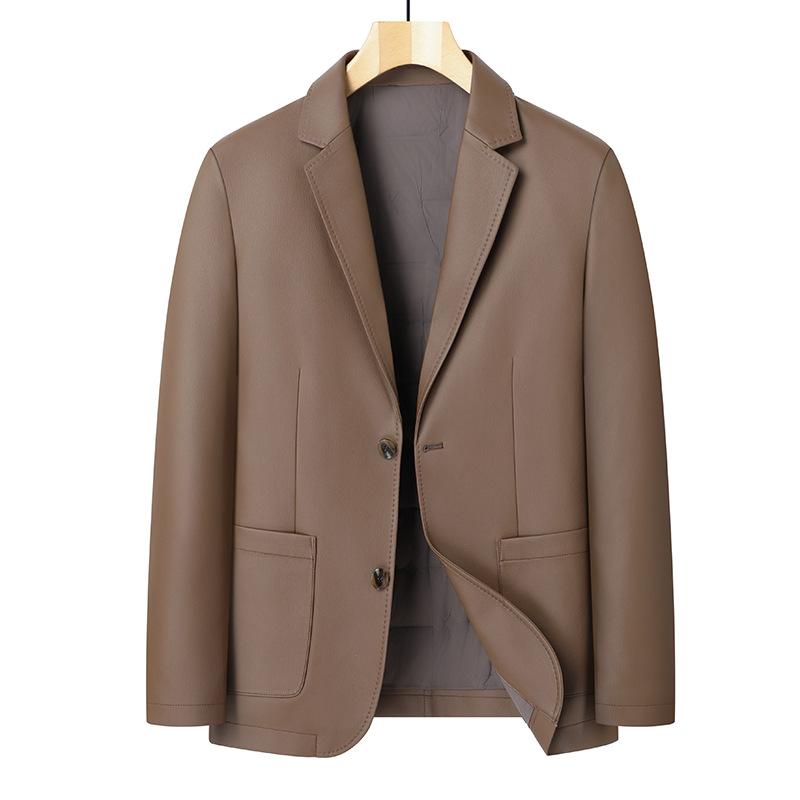 Куртка из натуральной кожи мужская куртка-пуховик из овчины осень новая мотоциклетная кожаная куртка воротник-стойка осенняя одежда