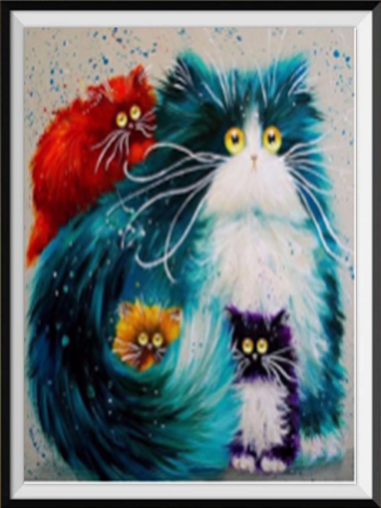 5D Diamond Painting Diy Cross Stitch Embroidery Complete Kit Cat Diamond Painting Home Wall Decoration Handmade Holiday Gifts