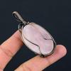 Розовый кварц Драгоценный камень Чистая медная проволока Обернутая ювелирная подвеска ручной работы
