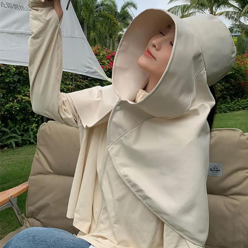 Summer Women's Sun Protection Hat Large Brim UV Protection Face Covering Neck Guard Hat Adjustable