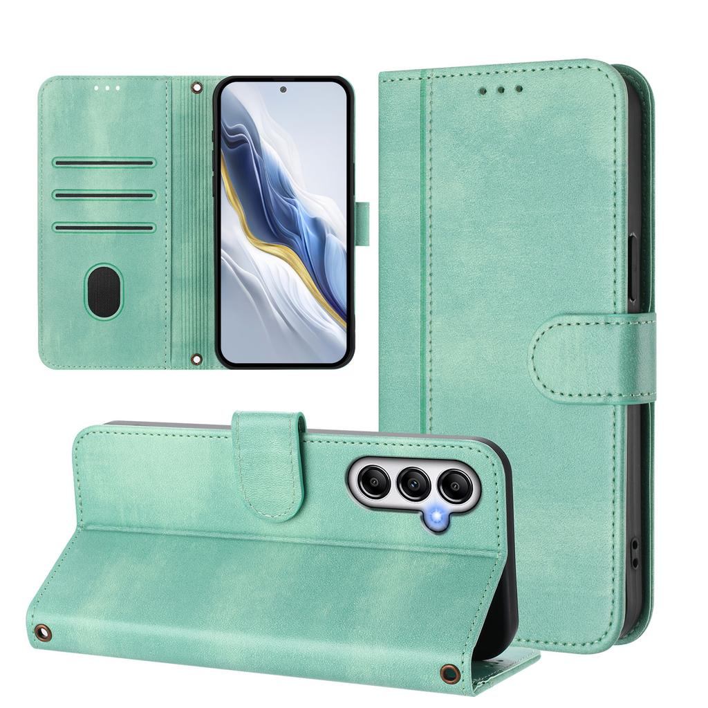 For Samsung Galaxy A25 5G (Global) (161.0 X 76.5 X 8.3mm) Cases Wallet Stand Retro Texture Leather Phone Cover with Lanyard