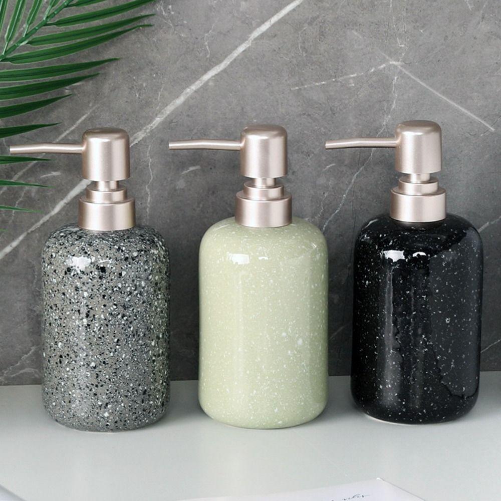 400ml Ceramic Soap Dispensers Press Bottle Shower Gel Shampoo Bottle Emulsion Bottles Accessories Hand Sanitizer Dispenser Hotel