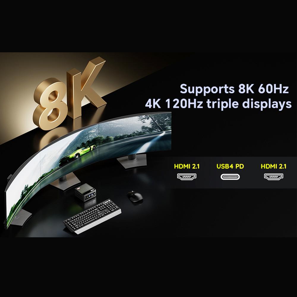 Мини-ПК AOOSTAR GEM10, AMD Ryzen 7 6800H 8 ядер до 4,7 ГГц, 32 ГБ ОЗУ LPDDR5 1 ТБ SSD PCle 4.0