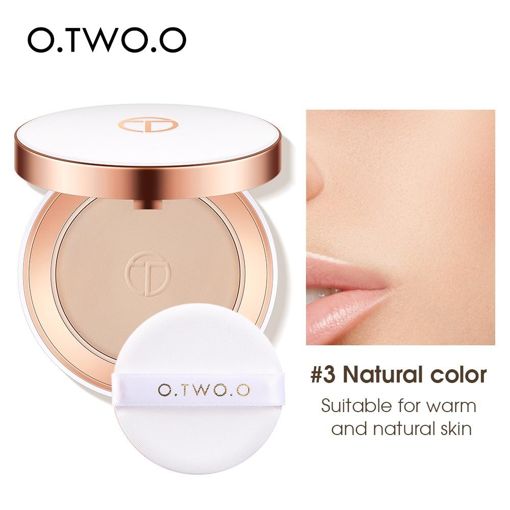 O.TWO.O Face Setting Powder Cushion Compact Powder Oil-Control 3 Colors Matte Smooth Finish Concealer Makeup Pressed Powder