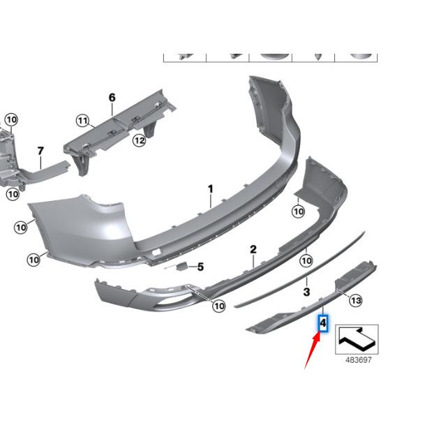 51127294756 Rear Bumper Lower Trim for BMW X5 F15