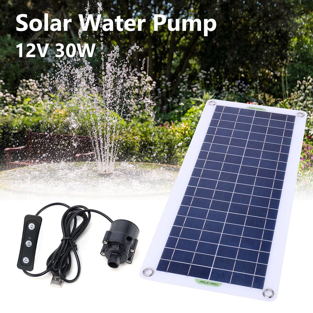 19W 800L/H Solar Panel Water Pump Watering System PET Solar Panel Fountain with Adjustment Switch Solar Panel Pump Kits for Pond