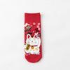 1pair Lucky Cat Red Socks Cotton Women Socks New New Year's Socks  Women