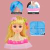 Girls Hair Styling Doll Head Model Pretend Play Makeup Toy with Comb & Accessories Creative Hairdresser Training Tool for Makeup Hairstyle Practice