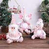 Realistic Christmas Plush Snowman Doll Sitting Christmas Pink Doll Decorations  Santa Claus Gifts