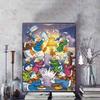Disney Diamond Painting Classic Donald Duck Illustration, 5D DIY Full Round Diamond Mosaic Cartoon Embroidery Art Painting for Home Decoration