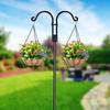 Outdoor Double Shepherd Hooks, 1 Piece, 65.8 Inch, Bird Feeder Pole with 5 Claw Base, Heavy Duty Garden Hooks for Hanging Plants, Lanterns