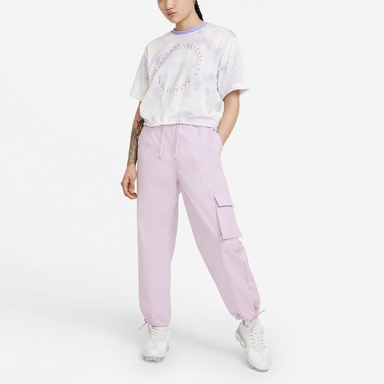 Nike Футболка с круглым вырезом и сетчатым принтом Tie-Dye, дышащая, женская, светло-фиолетовая CZ9325-569