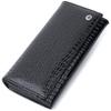 Women's Patent Leather Wallet with Reptile Texture Made of Genuine Leather ST Leather 22718 Black