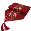 With Tassel Red Chinese Style Table Runner Cotton Linen Table Cover TableCloth  Wedding Party