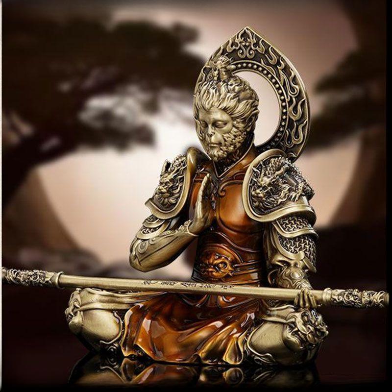 Black Myth Wukong Ornament Simple Household Creative Fighting Buddha Brass Three-dimensional Decoration Car Console Decoration