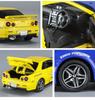 1:32 GTR R34 Low-Rider Sports Car Model with Opening Doors, Four-Wheel Suspension, Alloy Build, Sound and Light, Pull-Back Simulation