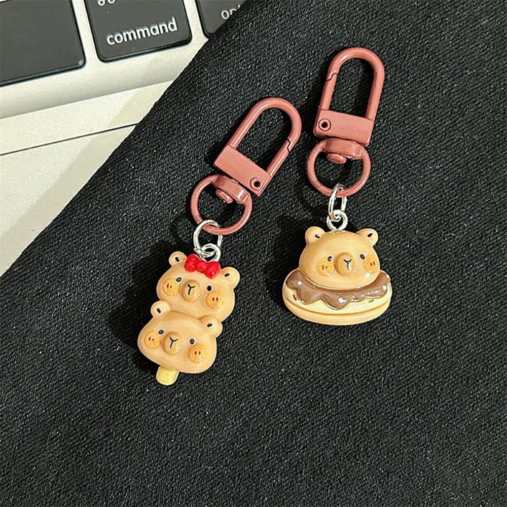 Capybara Pumpkin Capybara Keychain Creative Capibara Bag Hanging Donut Kapibara Pendant  Kids