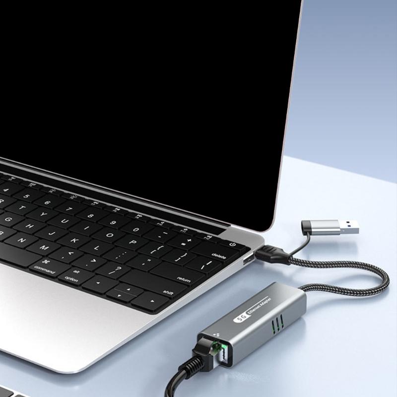 Высокоскоростной USB Type C к RJ45 адаптер 5000 Мбит/с Ethernet сетевые конвертеры для ноутбуков и настольных компьютеров