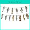Pattern Fishes Creative Paper Banner Fishing Party Scene Decoration Props