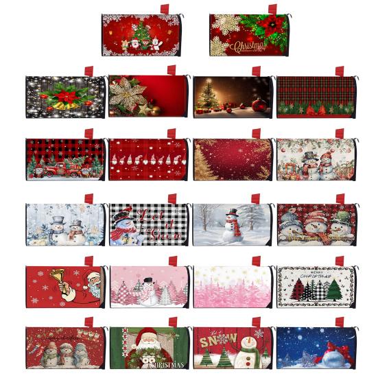 Зимний магнитный чехол для почтового ящика стандартного размера 18 x 21 дюйм Обёртки для почтового ящика с надписью «Счастливого Рождества»