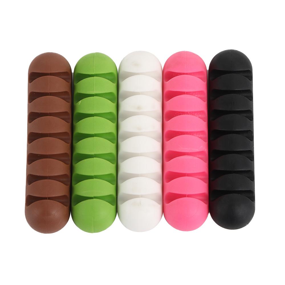 Зажим для кабеля Держатель шнура Намотка кабеля телефонной линии 7 отверстий Органайзер для USB-кабелей Кабельный зажим Намотка провода