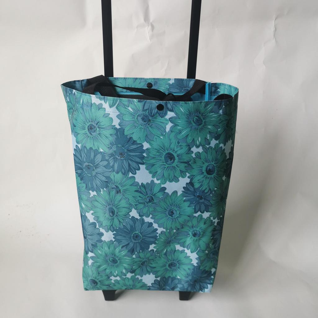 Складная полиэстеровая тележка для покупок на колесах - Портативная сумка-тележка