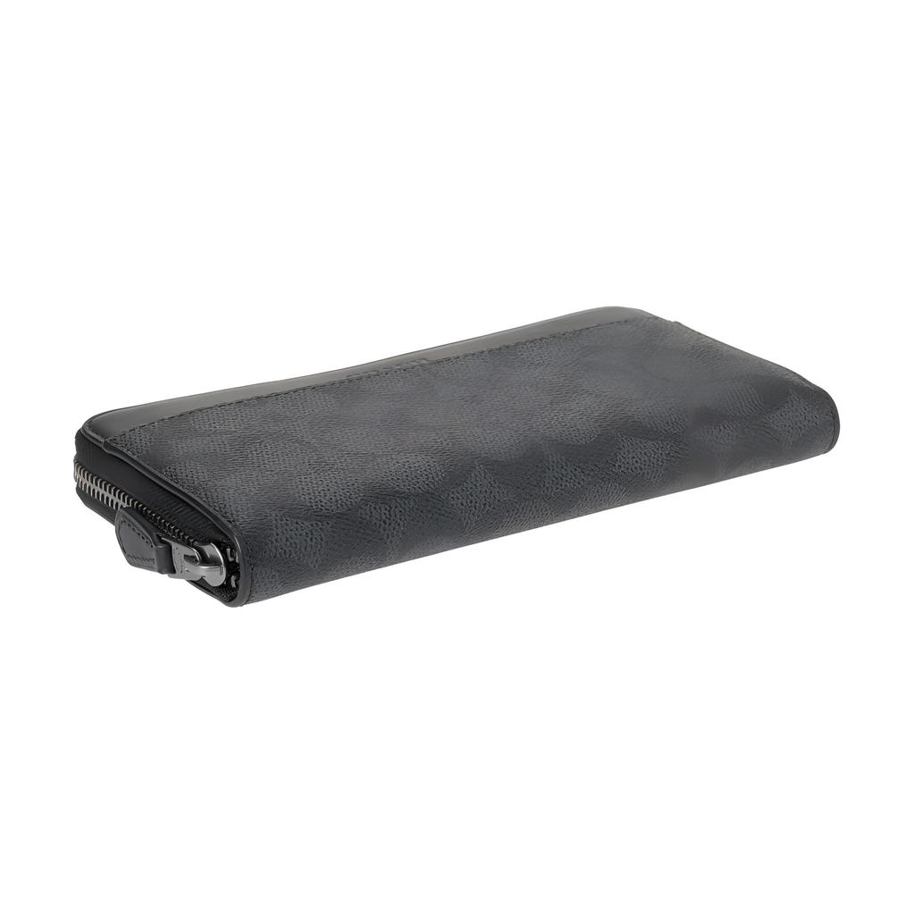 COACH Accordion Wallet Coated Canvas With Smooth Calfskin Wallet Mens Charcoal Black